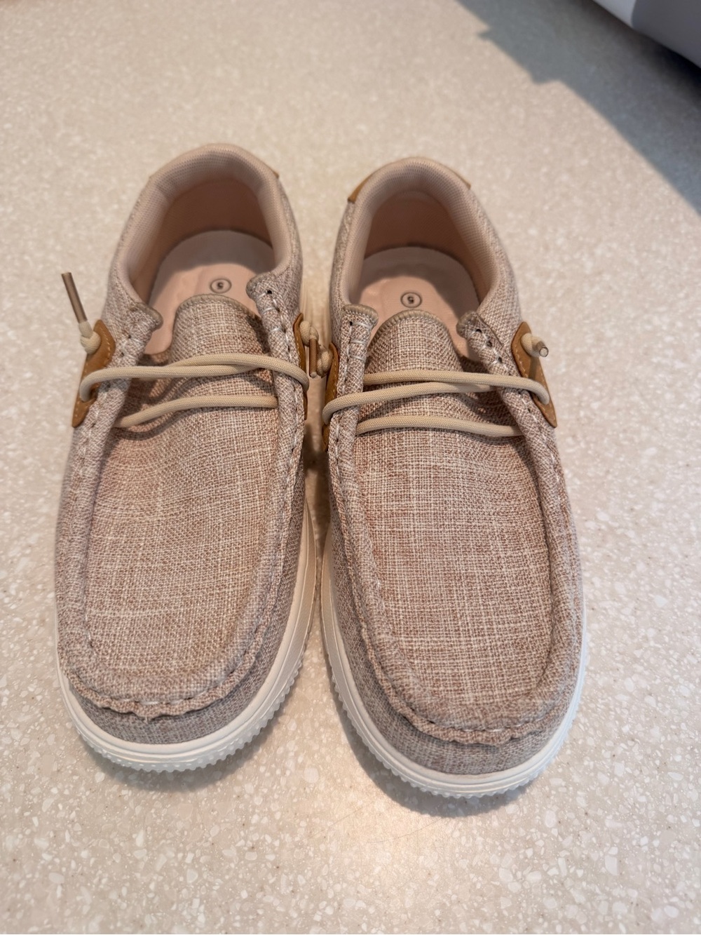 Boy’s Casual Canvas Boat Shoes in Light Beige
